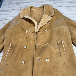 Vintage Abercrombie & Fitch Shearling 3/4 coat size 42